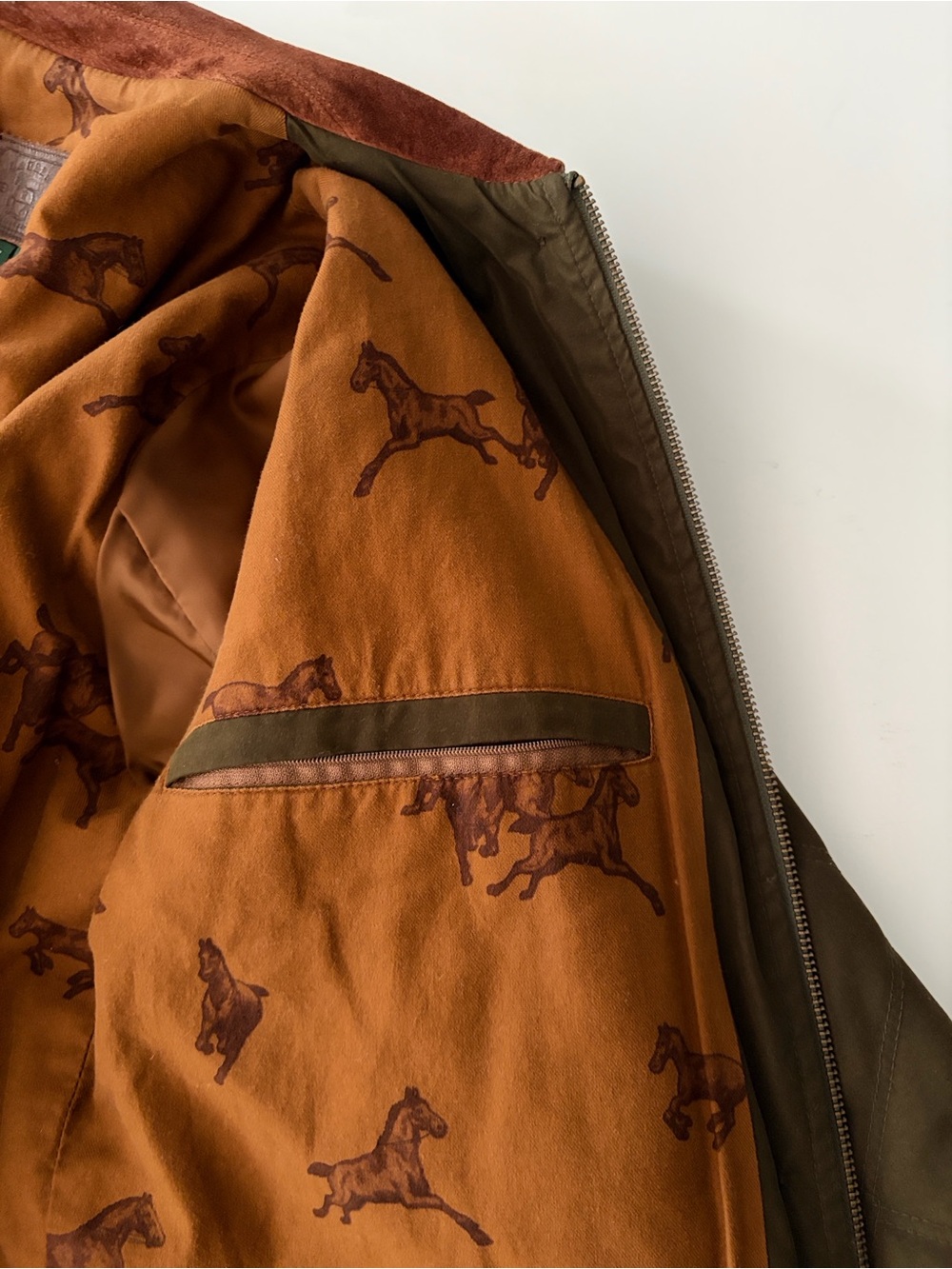 Vintage Lauren Ralph Lauren Barn Jacket Quilted Field Coat Olive Green Small - Picture 15 of 16